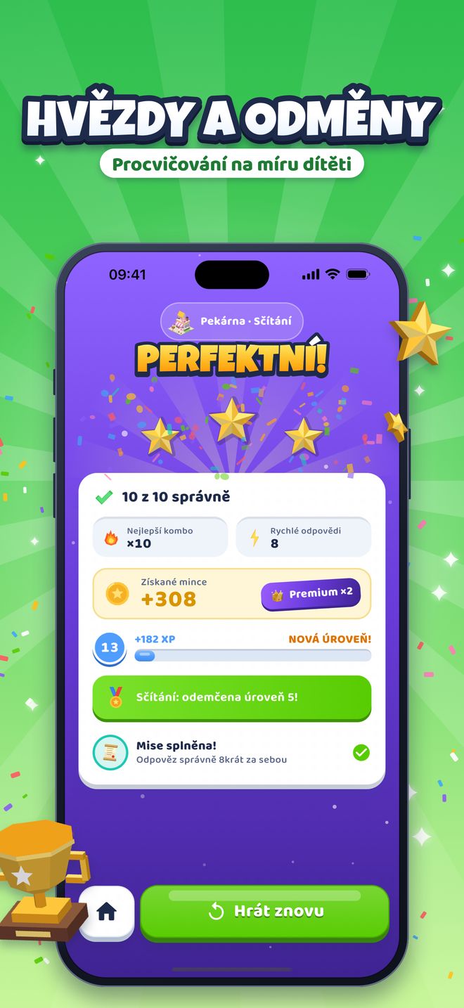 Hvězdy a odměny: Procvičování na míru dítěti
