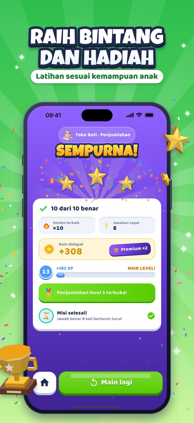 Raih bintang dan hadiah: Latihan sesuai kemampuan anak