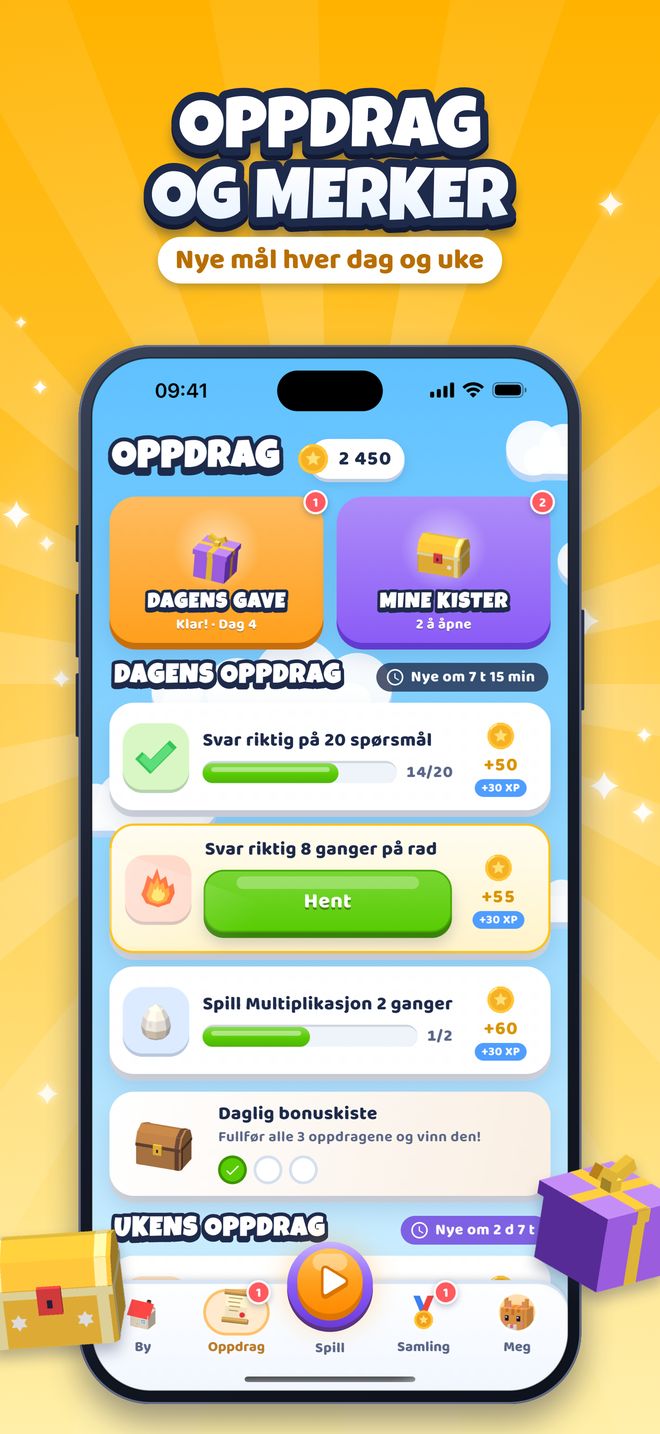 Oppdrag og merker: Nye mål hver dag og uke